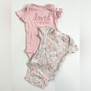 🩵 4/$20‎ Carter's Pink and Floral Baby Bodysuits